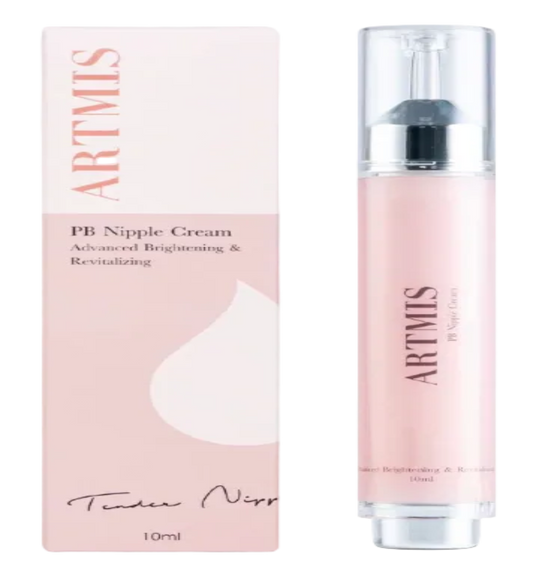 Nipple Care Cream con su envase y caja, diseñada para proteger, hidratar y cuidar los pezones sensibles de manera efectiva