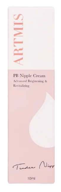 Caja de Nipple Care Cream, con diseño informativo y elegante, que contiene crema protectora y suavizante para pezones sensibles.