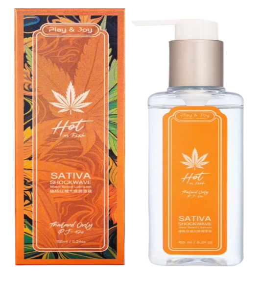 Sativa Shockwave Lub junto a su envase original, lubricante íntimo estimulante con efecto intensificador, ideal para aumentar la excitación y mejorar la experiencia sexual.