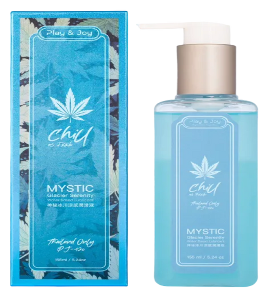 MYSTIC Glacier Lubricant junto a su envase original, lubricante íntimo con efecto refrescante ideal para aumentar la estimulación y la excitación.