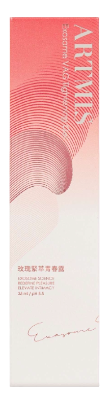 Caja de Artmis Tightening Gel de 35 ml, diseño elegante para gel íntimo reafirmante con exosomas botánicos y ácido hialurónico.