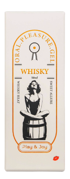 Caja del lubricante oral Oral Pleasure, diseño premium para producto con sabor gourmet Peach.